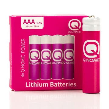 AAA batterijen | Q-Nomic | 4 stuks (Lithium, 1.5 V), Verzenden, Nieuw