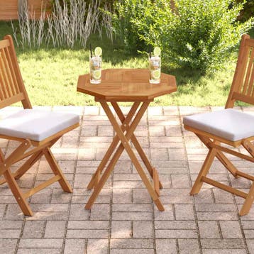 vidaXL Tafelblad achthoekig 60x60x2,5 cm massief teakhout, Verzenden, Nieuw