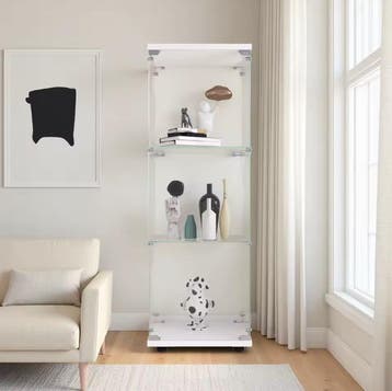 Glazen Vitrinekast met Slot – Drielaagse Moderne Displaykast, Huis en Inrichting, Kasten | Vitrinekasten, Verzenden, Nieuw