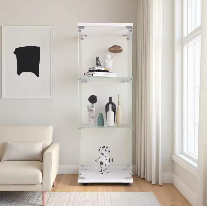 Glazen Vitrinekast met Slot – Drielaagse Moderne Displaykast, Huis en Inrichting, Kasten | Vitrinekasten, Nieuw, Verzenden