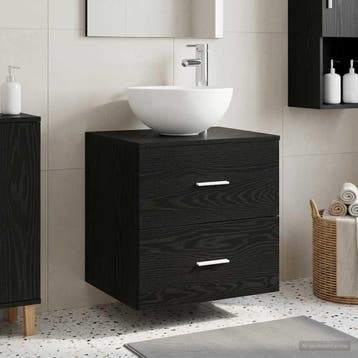 vidaXL Wandgemonteerde Wastafel Vanity Zwart eiken 49,5 x 35, Verzenden, Nieuw