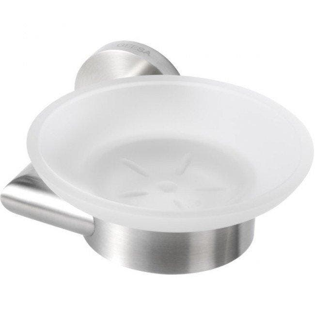 Geesa - Zeephouder met glas Geesa Nemox Inox, Huis en Inrichting, Badkamer | Badtextiel en Accessoires, Nieuw, Ophalen of Verzenden