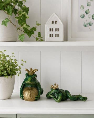 sculptuur, Koninklijke kkikkers - 15 cm - Gietijzer