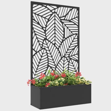 Outsunny Plantenbak met Decoratief Klimrek - Metalen Bloemba, Verzenden, Nieuw