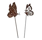 Tuinstekers roest vlinder set van 2, Verzenden, Nieuw