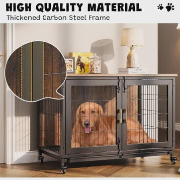 Houten Hondenkennel met Wielen en Lade - Stijlvolle Bijzetta, Dieren en Toebehoren, Verzenden, Nieuw