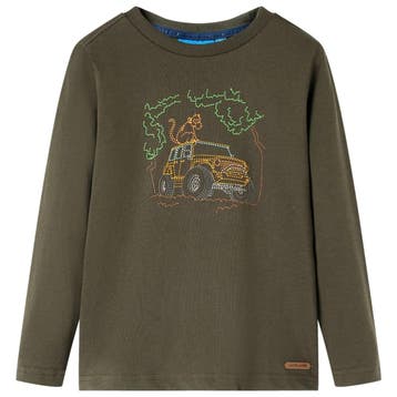 vidaXL Kindershirt met lange mouwen 128 kakikleurig, Verzenden, Nieuw