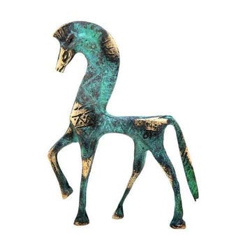 sculptuur, Ancient Greek Geometric Horse Sculpture – Bronze