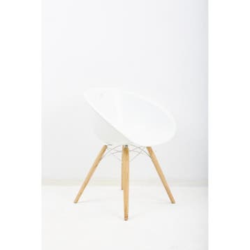Pedrali Gliss wood 904 design stoel wit gebruikt, Receptie of Entree, Ophalen of Verzenden, Gebruikt, Stoel