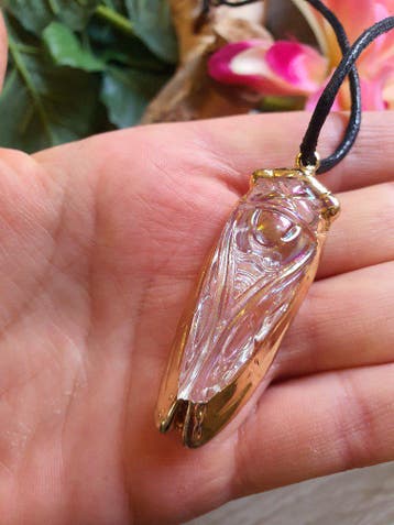 Ketting van oxy kristaal in een aparte vorm met katoenen, Nieuw