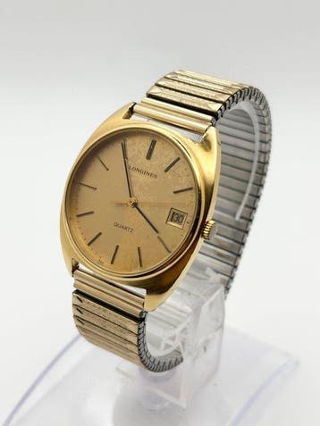 Longines - Vintage Longines Quartz Gold Tone Champagne Dial, Sieraden, Tassen en Uiterlijk, Horloges | Antiek