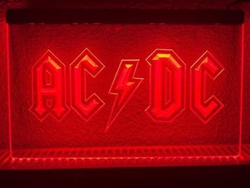 ACDC rock muziek neon bord lamp LED verlichting reclame lich, Verzenden, Nieuw
