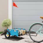 vidaXL Fietstrailer oxford stof en ijzer blauw, Fietsen en Brommers, Fietsaccessoires | Aanhangers en Karren, Verzenden, Nieuw