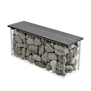 HKC tuinbank steenkorf 100x30x45 cm grijs, Tuin en Terras, Tuinsets en Loungesets, Verzenden, Nieuw