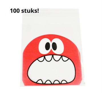 Tanden zakjes 100 st. Rood monstertje, Ophalen of Verzenden, Nieuw