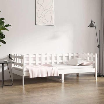 vidaXL Slaapbank zonder matras 80x200 cm massief grenenhout, Eenpersoons, Verzenden, Wit, Nieuw