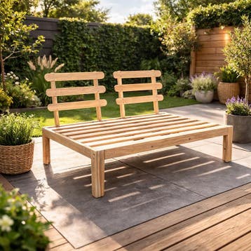 Houten palletbank - 83,5 x 120 x 70 cm | 2-persoons, Verzenden, Nieuw