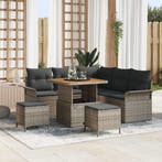 vidaXL Tuin Sofa Set met kussen met opslag met kussen 8 pcs, Verzenden, Nieuw, Rotan