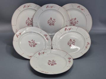 Villeroy & Boch Val Rouge 6 Speiseteller – Rotes Blumendekor