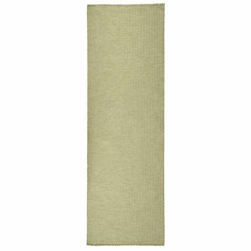 vidaXL Buitenkleed platgeweven 80x250 cm groen, Verzenden, Nieuw, Groen