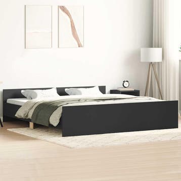 vidaXL Bedframe met hoofd- en voeteneinde zwart 200x200 cm, Verzenden, Zwart, Overige maten, 200 cm
