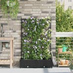 vidaXL Tuin Bloempot 2 pcs Zwart 80 x 40 x 126 cm Kunststof, Kunststof, Verzenden, Minder dan 60 cm, Nieuw