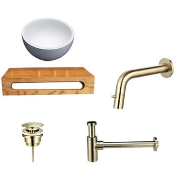Sani Royal Solid Surface Waskom Rond met Massief, Nieuw