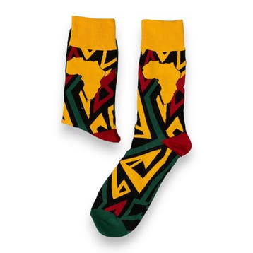 Afrikaanse sokken / Afro sokken / Kente sokken - Geel - Smal, Ophalen of Verzenden, Nieuw