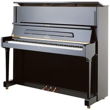 Petrof P 125 G1 PE messing piano, Nieuw, Zwart, Piano