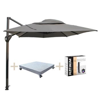 Hacienda zweefparasol 300x400 cm met robuust 125KG voet en, Tuin en Terras, Parasols, Ophalen of Verzenden, Nieuw