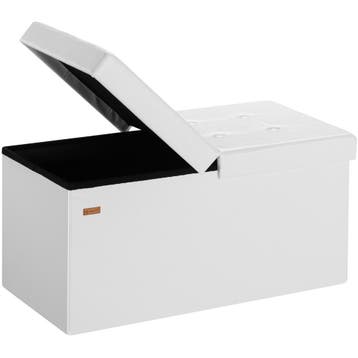 Bank Wit 76x38x38cm met opbergvak opvouwbaar (Meubelen), Verzenden