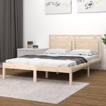 vidaXL Bedframe massief hout 120x190 cm, Bruin, Verzenden, Nieuw, 190 cm of minder
