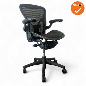 Herman Miller - Aeron - B - zwart voetkruis - Inclusief P..., Werkplek, Ophalen of Verzenden, Gebruikt, Stoel