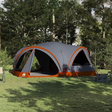 vidaXL Familietent voor 10 personen Grijs en Oranje 460 x, Verzenden, Nieuw, Tot en met 2