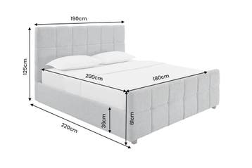 Bed PRESTIGE 180x200cm met opbergruimte bouclé grijs - 48888, Huis en Inrichting, Ophalen of Verzenden, Nieuw