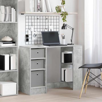 vidaXL Bureau Beton Grijs 100 x 40 x 75 cm Bewerkt hout, Verzenden, Nieuw