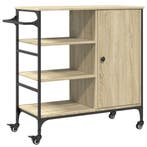 Servicewagen 87cm - Industrieel | Tweedekansje | OP=OP, Bruin, Zo goed als nieuw, Minder dan 100 cm, 25 tot 50 cm