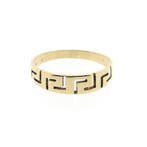 Vintage gouden ring met meander patroon, Gebruikt, Overige kleuren, 19 tot 20, Ophalen of Verzenden