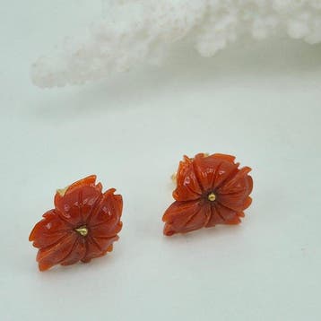Koraal - Zilver, Verguld, Zonder reservering - Oorbellen -, Antiek en Kunst