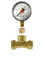 CV drukmeter met  t-stuk 22 x 1/2 x 22, Ophalen of Verzenden, Nieuw, Cv-ketel of Combi-ketel, Hoog rendement (Hr)