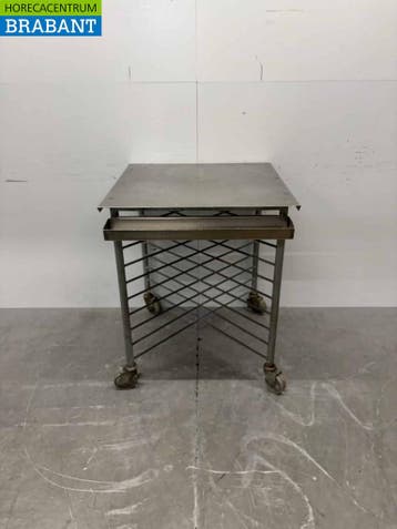 RVS Verrijdbaar onderstel 75 x 75 x 90.5 Horeca, Ophalen of Verzenden, Gebruikt