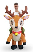 KIMU® Opblaas Kostuum Kinderen Zittend Op Hert 122 128 134 1, Ophalen of Verzenden, Nieuw, Carnaval, Kleding