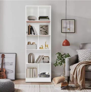 Vloerstaande Boekenkast met 5 Planken – Wit, Huis en Inrichting, Kasten | Boekenkasten, Verzenden, Nieuw