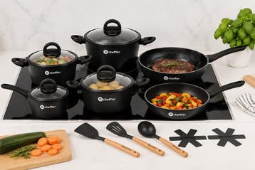 Scheffler 15-delige pannenset – Complete kookset, Huis en Inrichting, Keuken | Potten en Pannen, Antiaanbaklaag, Ophalen of Verzenden