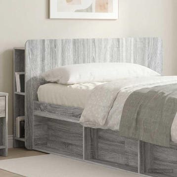 vidaXL Hoofdeinde kas met opslag Grijs sonoma Bewerkt hout, Verzenden, Nieuw, Grijs, Hout