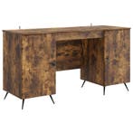 vidaXL Bureau met plank Gerookt eiken 142,5 x 50 x 75 cm, Verzenden, Nieuw
