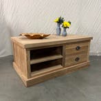 Teakhouten Salontafel met 4 lades - 100 x 60 cm - TTM Wonen, 50 tot 100 cm, Teakhout, Nieuw, Landelijk