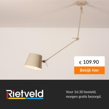 Rietveld-Hanglampen-Beige, Zand-Metaal, Verzenden, Nieuw
