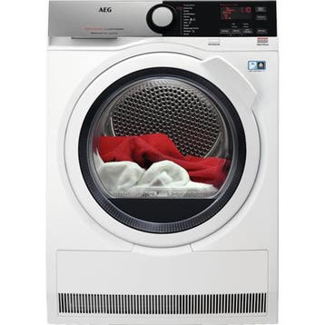 AEG T8de84es - Warmtepompdroger - 8 kg - SensiDry - 66 dB -, Ophalen of Verzenden, Zo goed als nieuw, Voorlader, 85 tot 90 cm