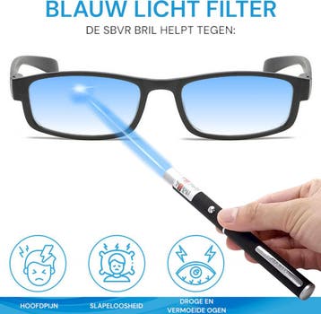 SBVR Blauw Licht Bril - Sterkte +1 - Blue light Glasses -, Ophalen of Verzenden, Nieuw in verpakking
